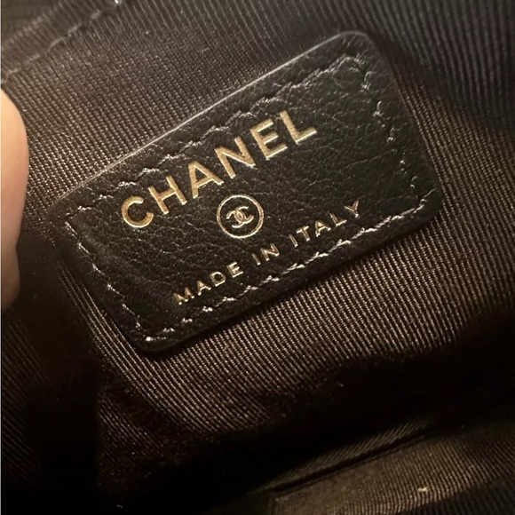 🖤RARE🖤 Chanel CC Calfskin Crocodile Embossed Cosmetic Case Pouch Black G… - Picture 12 of 13